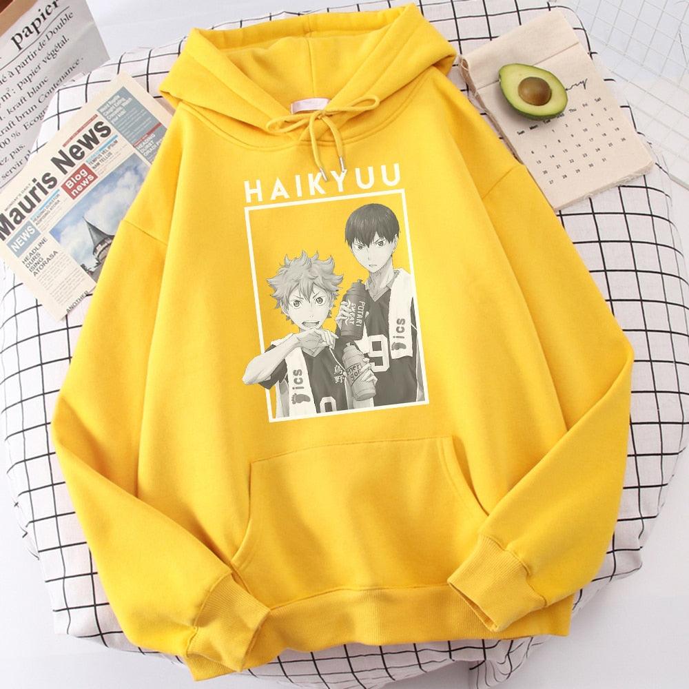 Casual Funny Hip Hop Hooded Japan Anime Hoodies Fly High Graphic Men Sweatshirts - Elysian