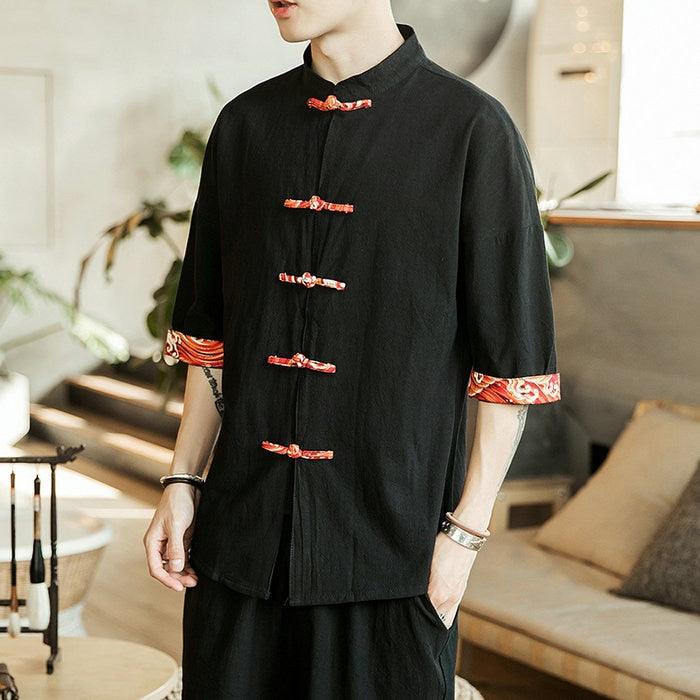 Chinese Style Short Sleeve Vintage Men’s Tees - Elysian