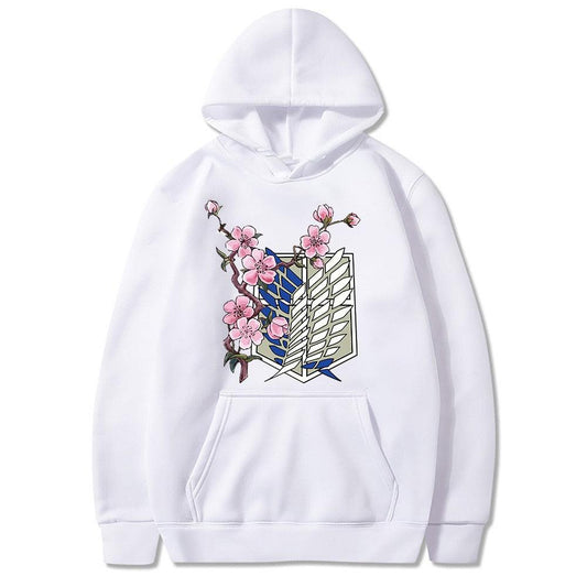 Attack On Titan Printed Anime Long Sleeve Pullover Hoodie - Elysian