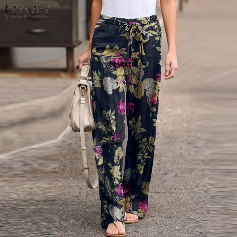 Women’s Casual Elastic Waist Printed Trouser