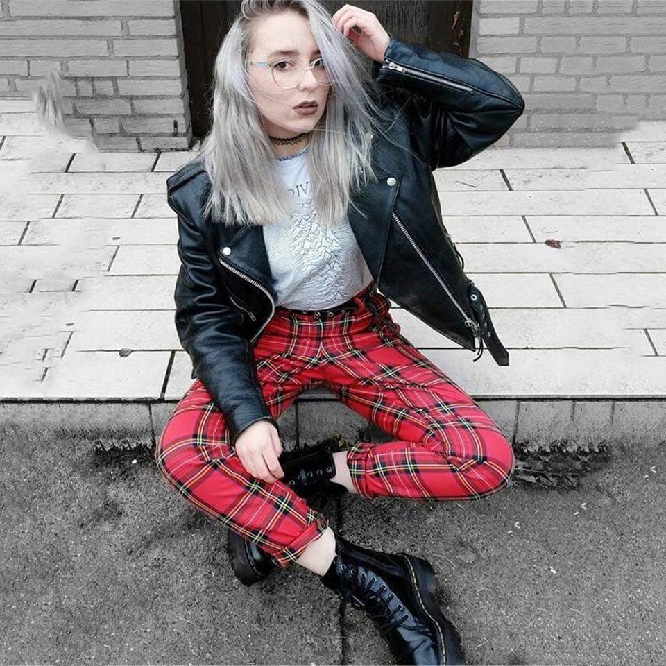 Plaid Harem Streetwear Sweat Check Trouser - Elysian