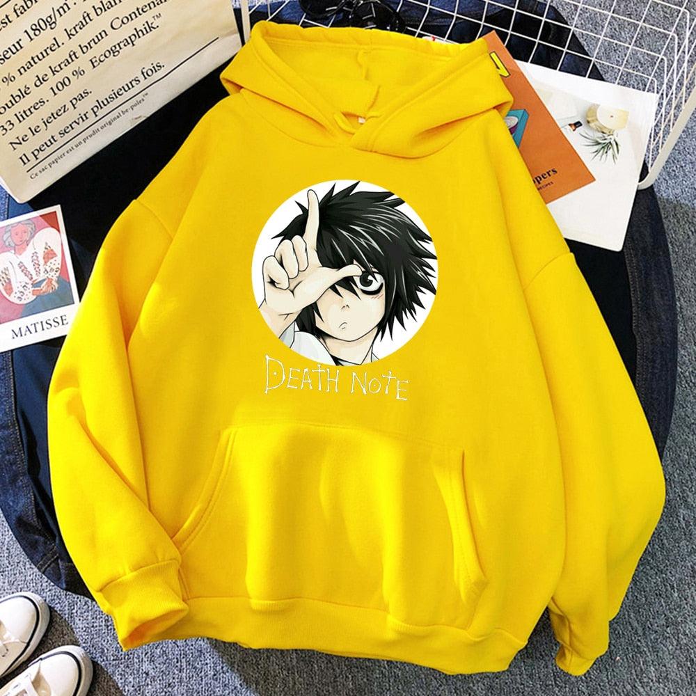 Japanese Manga Death Note L-Lawliet Anime Hoodie Fashion Streetwear - Elysian