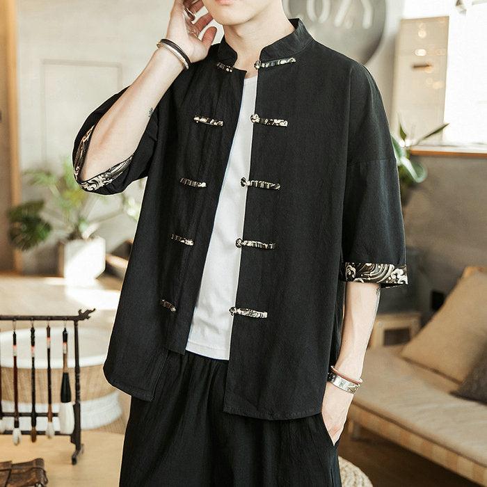 Chinese Style Short Sleeve Vintage Men’s Tees - Elysian