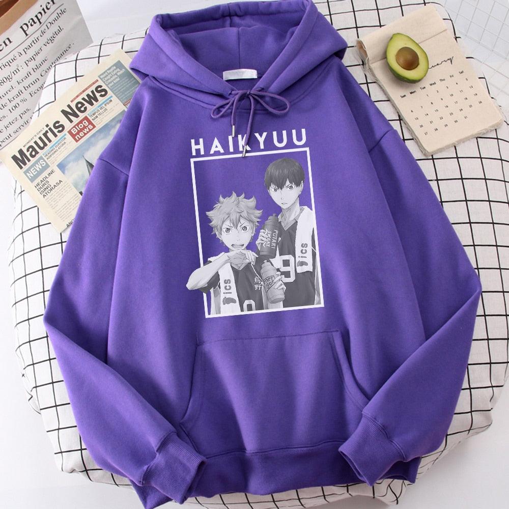 Casual Funny Hip Hop Hooded Japan Anime Hoodies Fly High Graphic Men Sweatshirts - Elysian