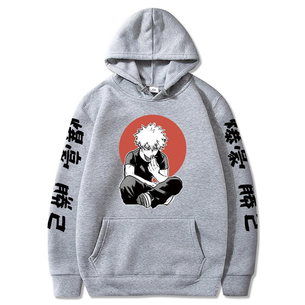 Anime My Hero Academia Bakugou Printed Long Sleeve Hoodies - Elysian