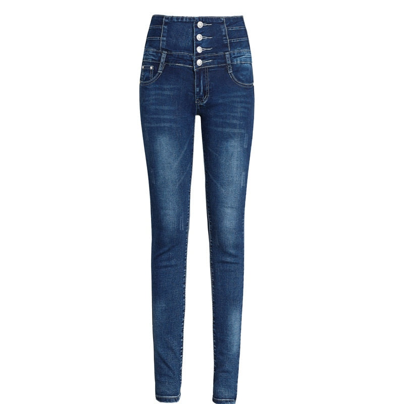 Womens Skinny High Waist Denim Jeans