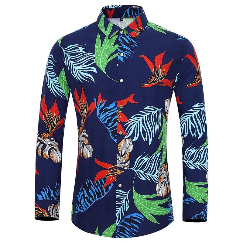 Men’s Long Sleeve Plus Size Patterned Shirts - Elysian