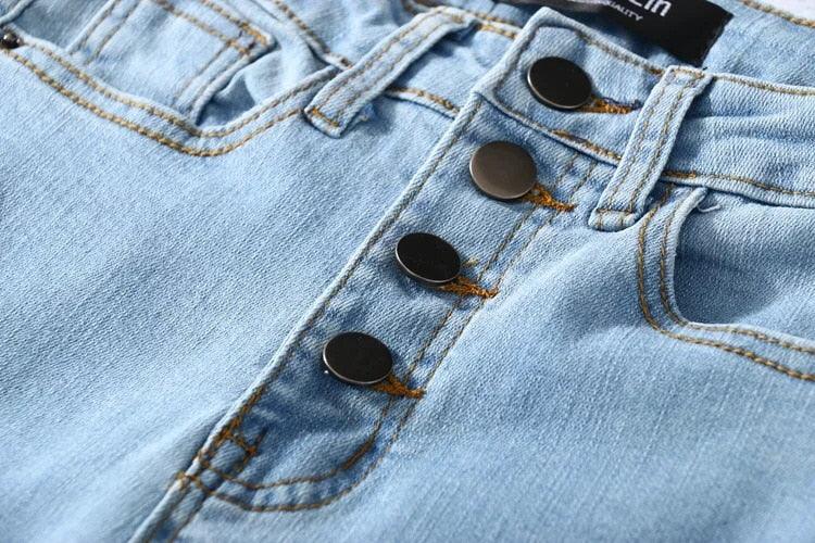 Vintage Women’s Four Buttons High Waist Denim Jeans - Elysian