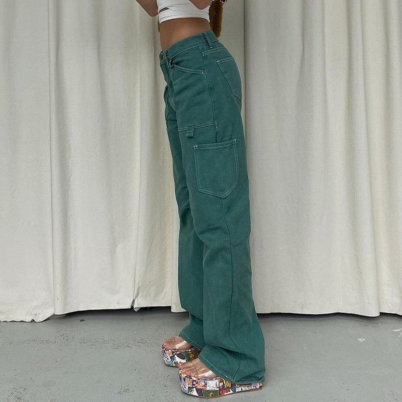 Straight Casual High Waisted Denim Pants - Elysian