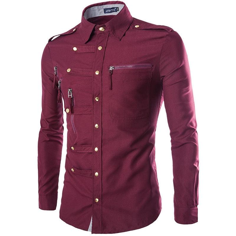 Men’s Slim Fit Cotton Long Sleeve Casual Shirt - Elysian