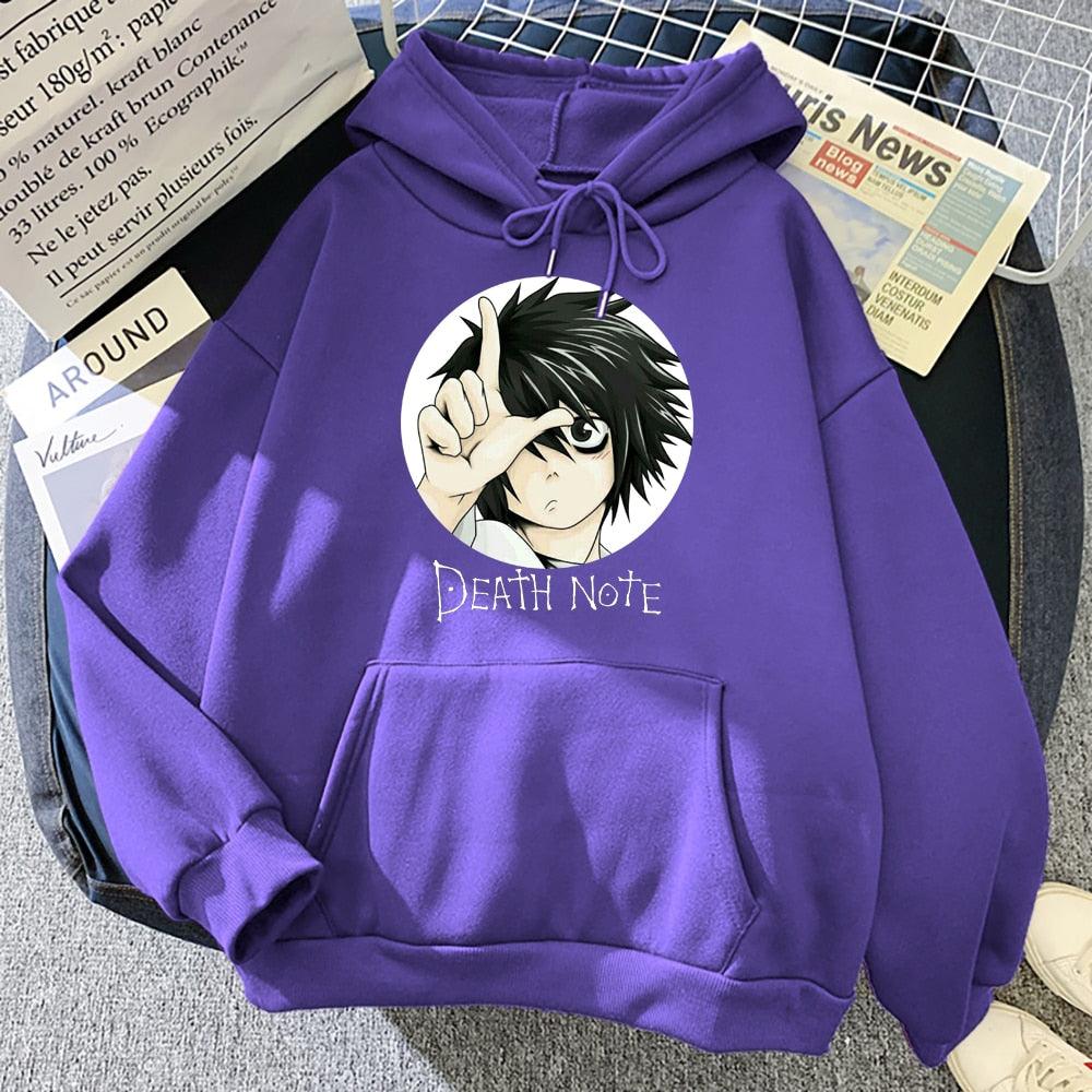 Japanese Manga Death Note L-Lawliet Anime Hoodie Fashion Streetwear - Elysian