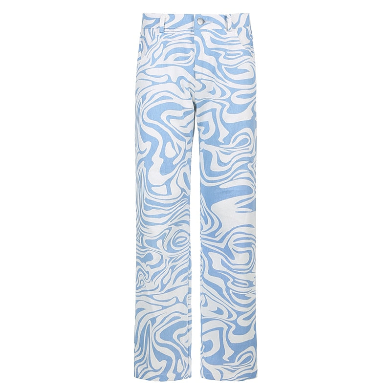 Women’s Coloured Printed Denim Jeans