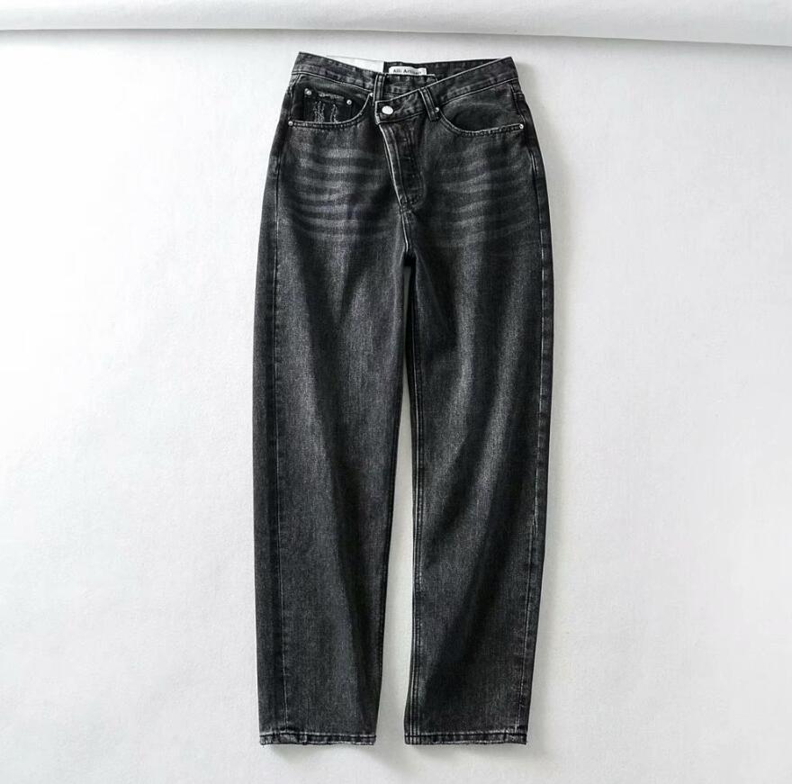 High Cross Waist Ripped Women’s Denim