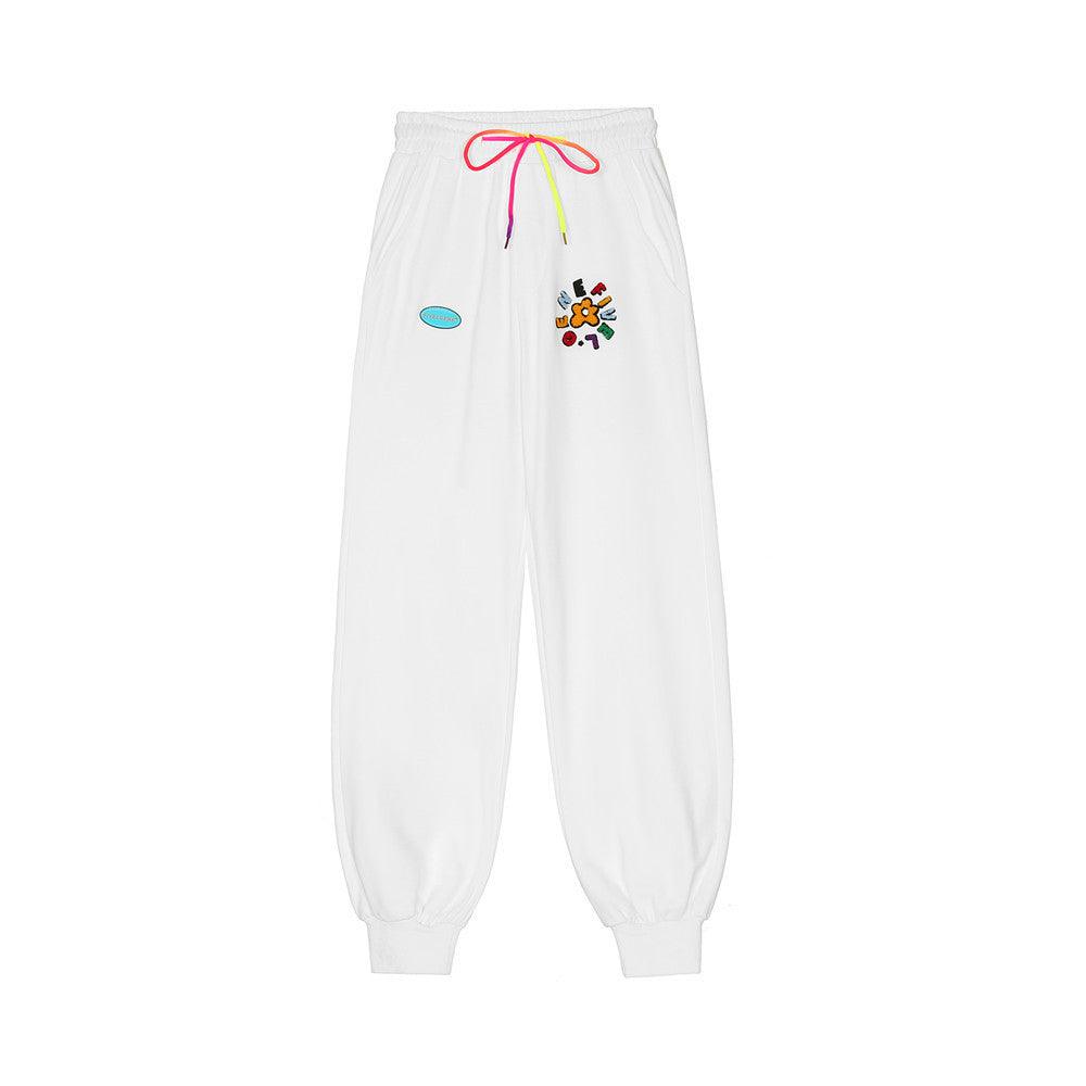 Wind Letters Embroidery Tip Pants Men's - Elysian