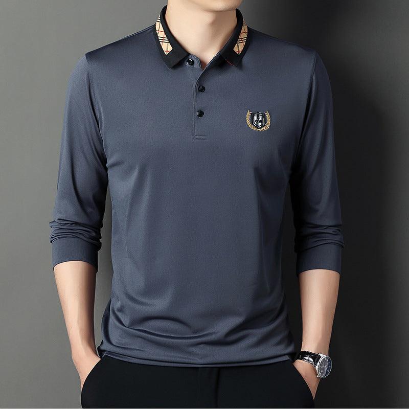 Men’s Long Sleeves Solid Colour Polo Shirt - Elysian