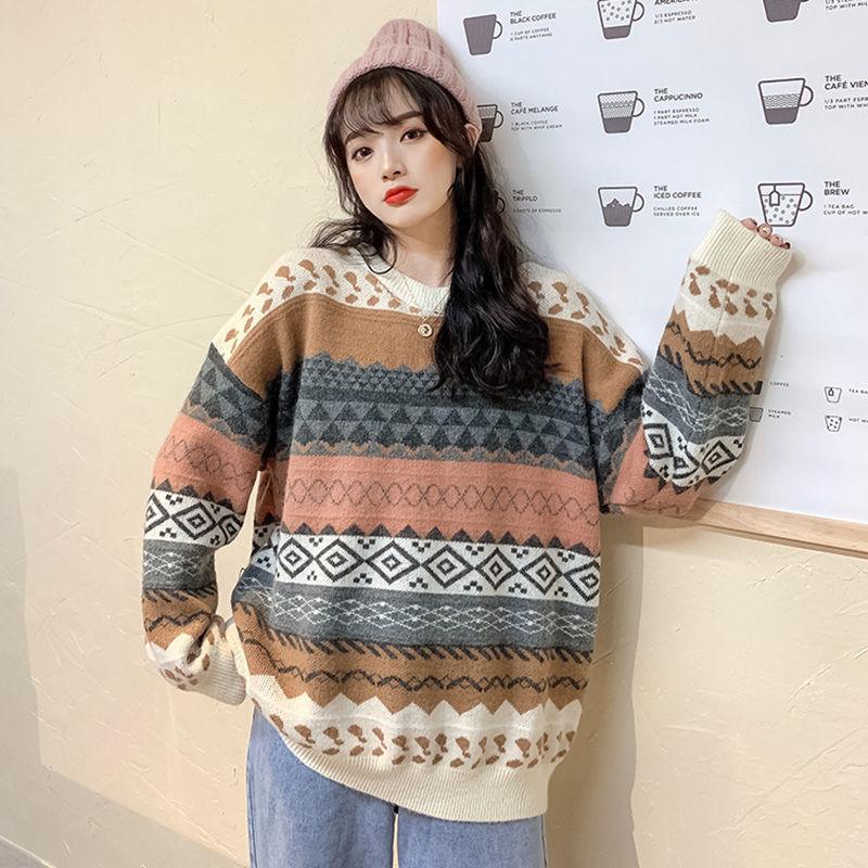 Vintage Knitted Korean Style Women Sweater - Elysian