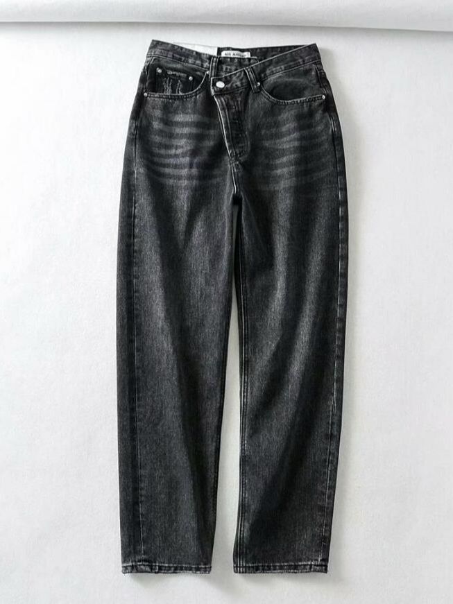 High Cross Waist Ripped Women’s Denim