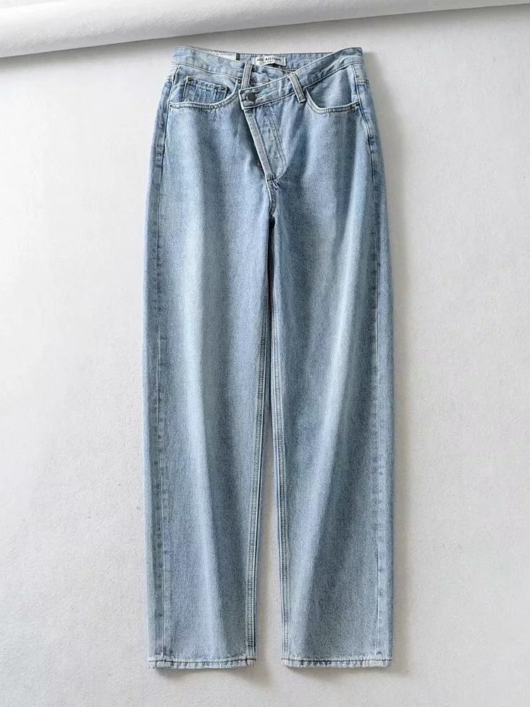 High Cross Waist Ripped Women’s Denim