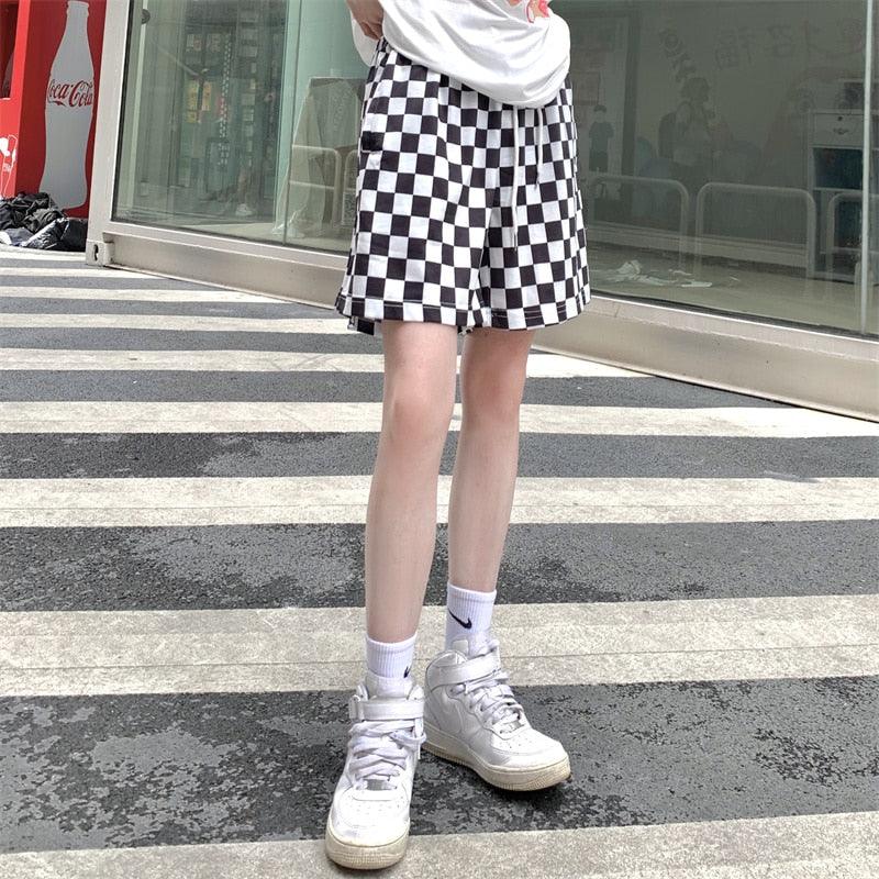 Korean Style Women’s Check Summer Shorts - Elysian