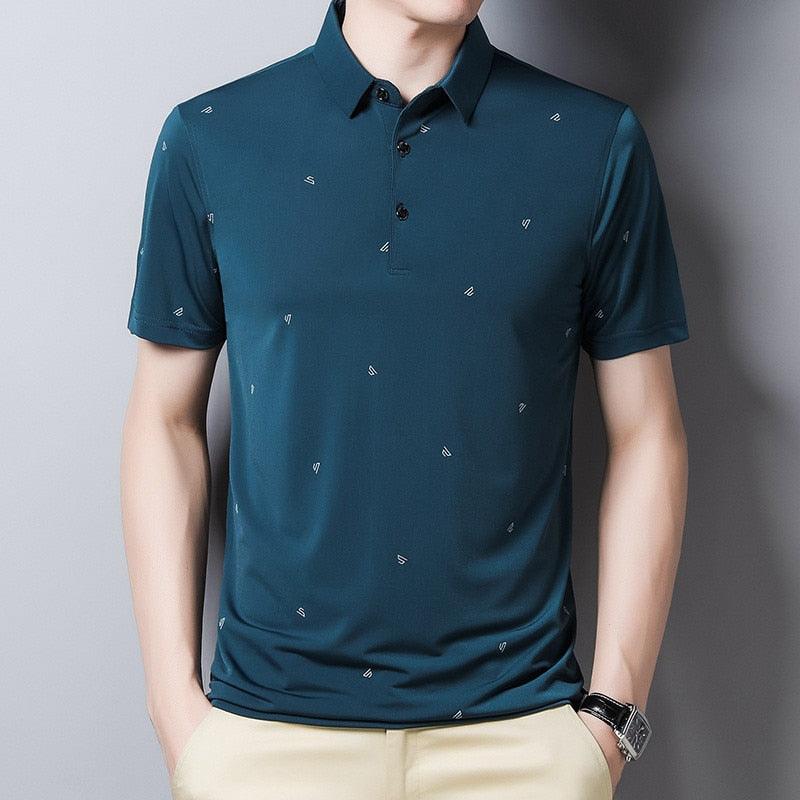 Men’s Short Sleeve Graphic Printed Polo T-Shirt - Elysian