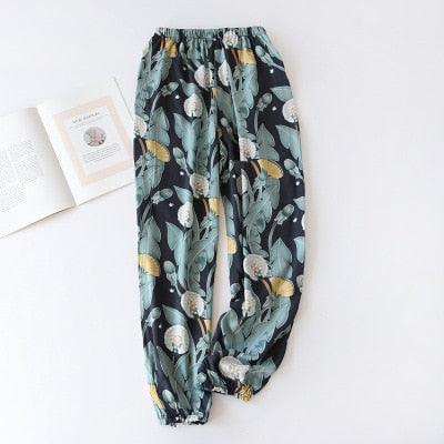 Viscose Rayon Printing Women’s Pajama Bottoms Elastic Waist Ankle-Length Pants - Elysian