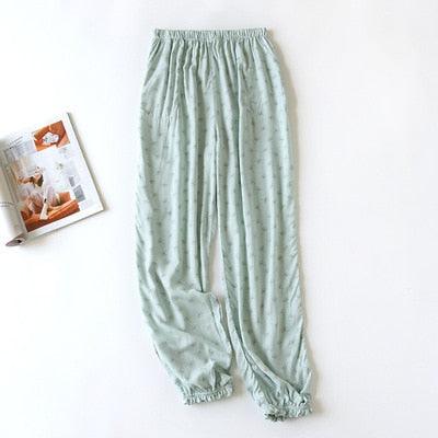 Viscose Rayon Printing Women’s Pajama Bottoms Elastic Waist Ankle-Length Pants - Elysian