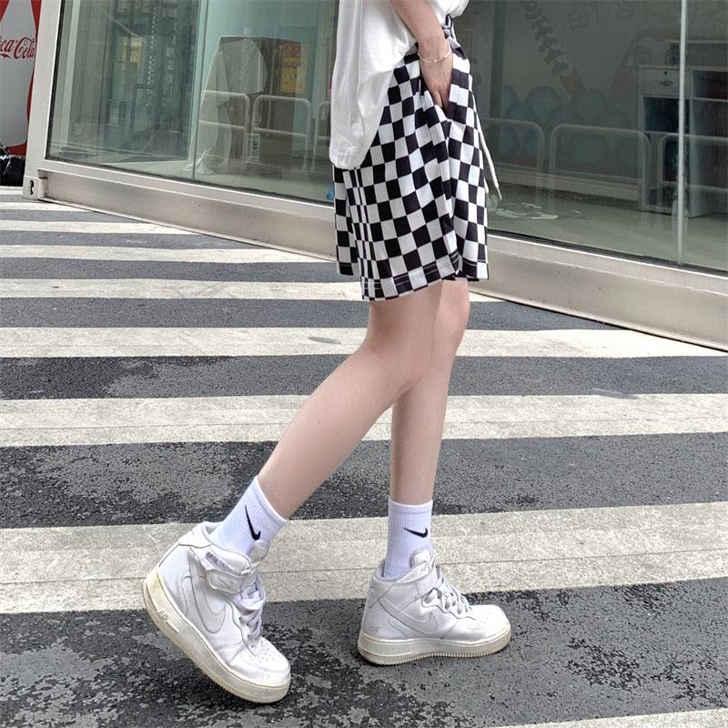 Korean Style Women’s Check Summer Shorts - Elysian