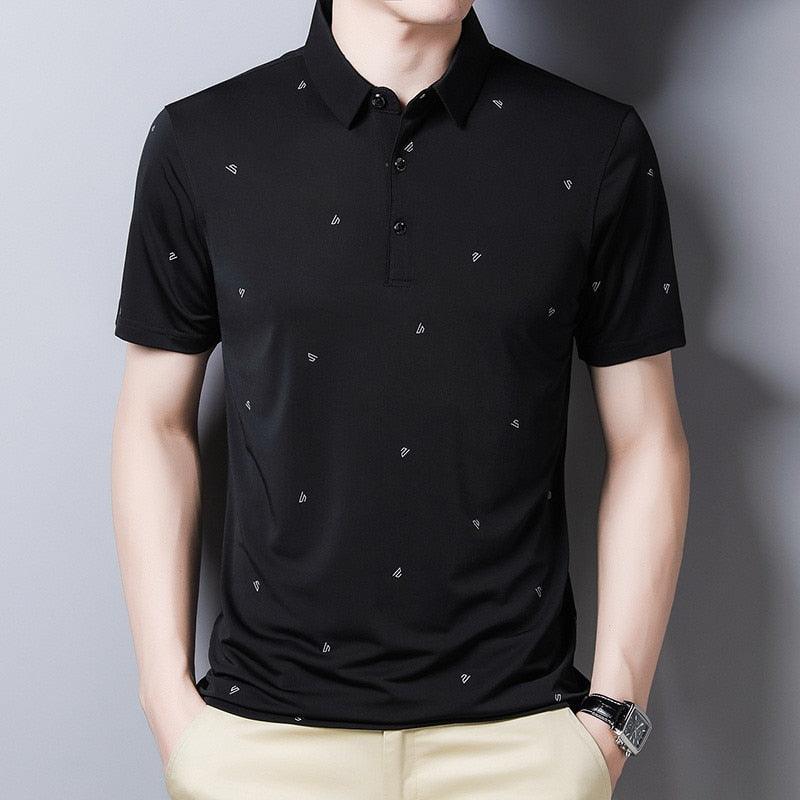 Men’s Short Sleeve Graphic Printed Polo T-Shirt - Elysian