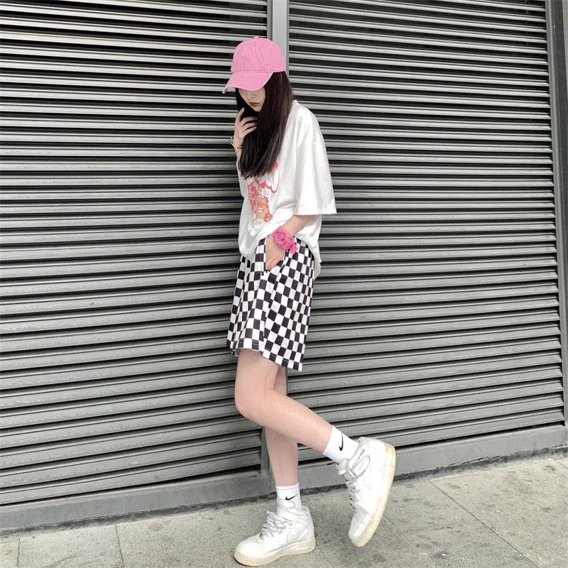 Korean Style Women’s Check Summer Shorts - Elysian