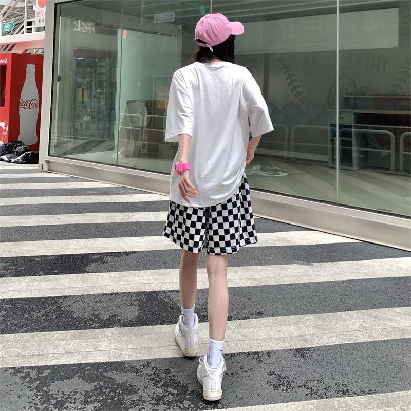 Korean Style Women’s Check Summer Shorts - Elysian