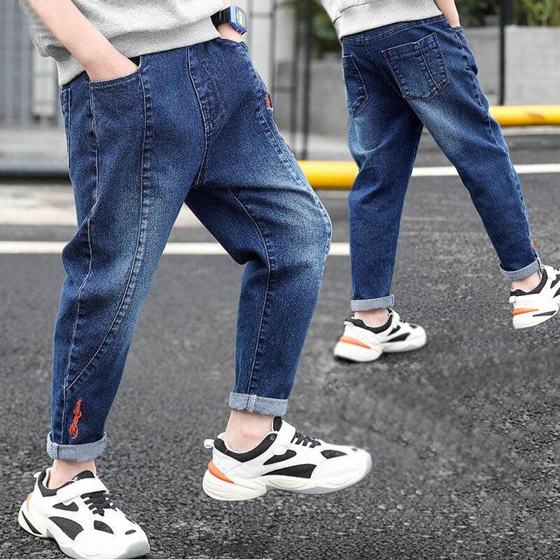 Boys Casual Jeans Trousers Autumn Denim Pants - Elysian