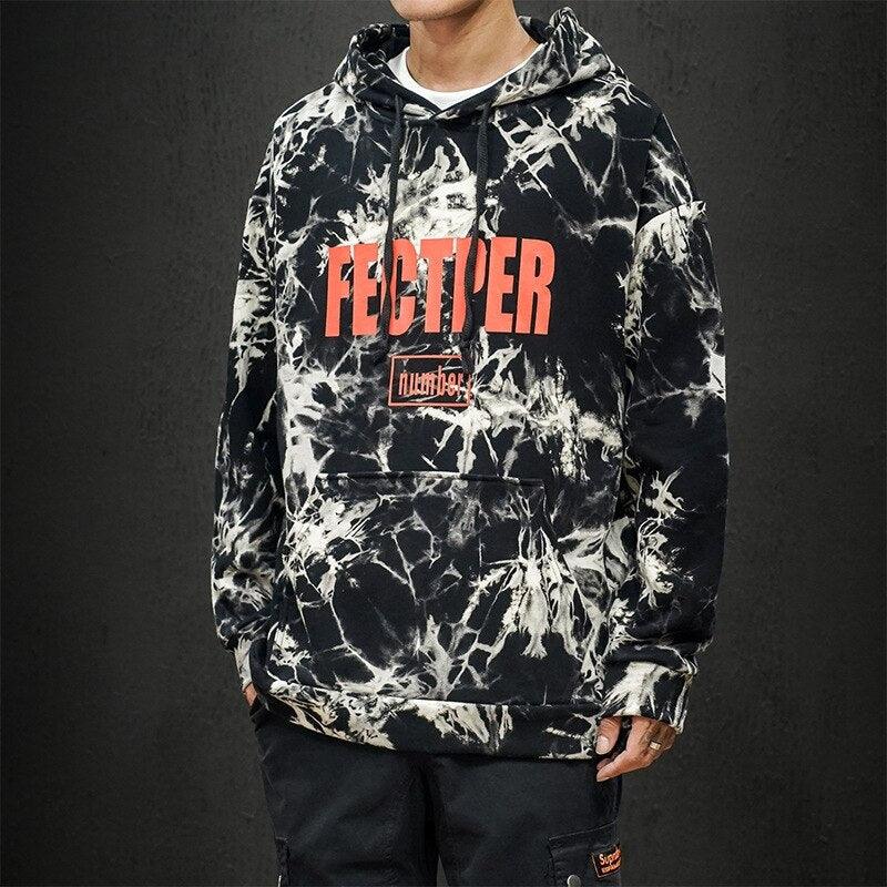 Printed Casual Men Oversized Loose Hoodie - Elysian